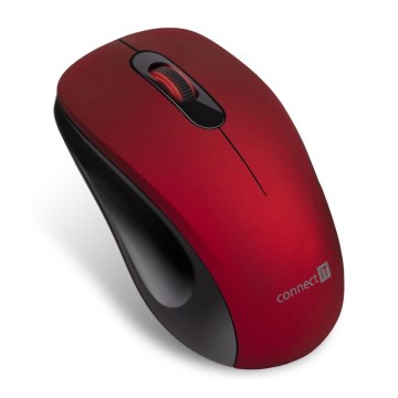 CONNECT IT CMO-2230-RD - Draadloze stille muis MUTE 1200 DPI 1xAA zwart/rood