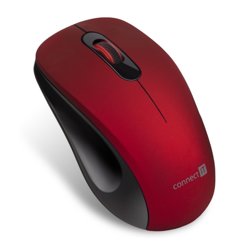 CONNECT IT CMO-2230-RD - Draadloze stille muis MUTE 1200 DPI 1xAA zwart/rood