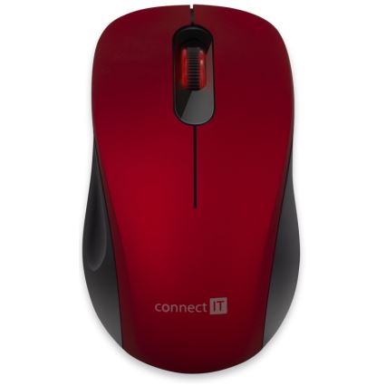 CONNECT IT CMO-2230-RD - Draadloze stille muis MUTE 1200 DPI 1xAA zwart/rood