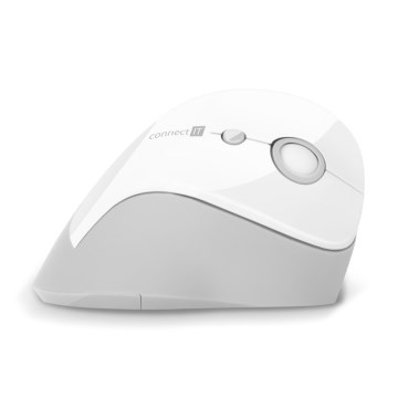 CONNECT IT CMO-2700-WH - Ergonomische draadloze muis 800/1200/1600 DPI 1xAA wit