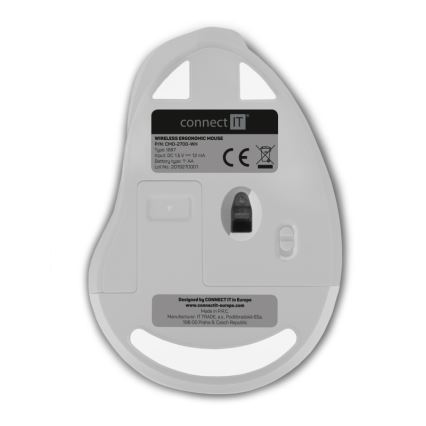 CONNECT IT CMO-2700-WH - Ergonomische draadloze muis 800/1200/1600 DPI 1xAA wit