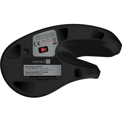 CONNECT IT CMO-2900-BK - Ergonomische draadloze muis 800/1200/1600 DPI 1xAA zwart