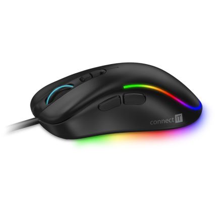 CONNECT IT CMO-3589-BK - LED RGB Bedrade gaming muis 200-7200 DPI zwart