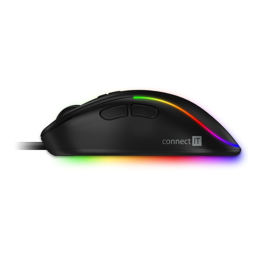 CONNECT IT CMO-3589-BK - LED RGB Bedrade gaming muis 200-7200 DPI zwart