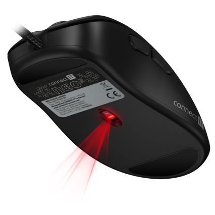 CONNECT IT CMO-3589-BK - LED RGB Bedrade gaming muis 200-7200 DPI zwart