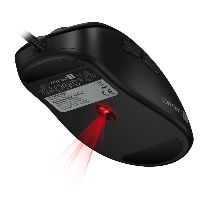 CONNECT IT CMO-3589-BK - LED RGB Bedrade gaming muis 200-7200 DPI zwart