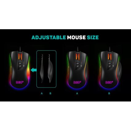 CONNECT IT CMO-3591-BK - LED RGB Bedrade gamingmuis 500-7200 DPI zwart