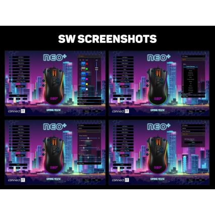 CONNECT IT CMO-3591-BK - LED RGB Bedrade gamingmuis 500-7200 DPI zwart