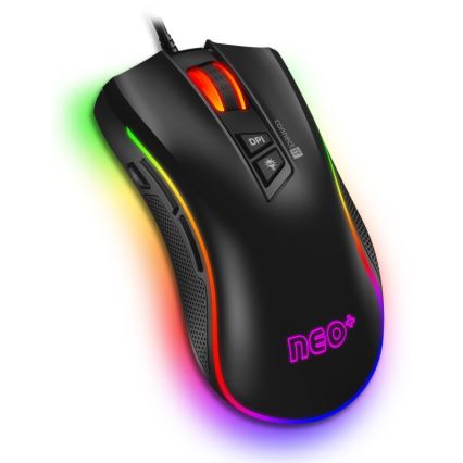 CONNECT IT CMO-3591-BK - LED RGB Bedrade gamingmuis 500-7200 DPI zwart