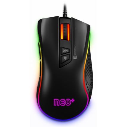 CONNECT IT CMO-3591-BK - LED RGB Bedrade gamingmuis 500-7200 DPI zwart