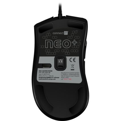 CONNECT IT CMO-3591-BK - LED RGB Bedrade gamingmuis 500-7200 DPI zwart