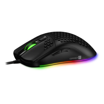 CONNECT IT CMO-5511-BK - LED RGB Bedrade gamingmuis 200-12800 DPI zwart