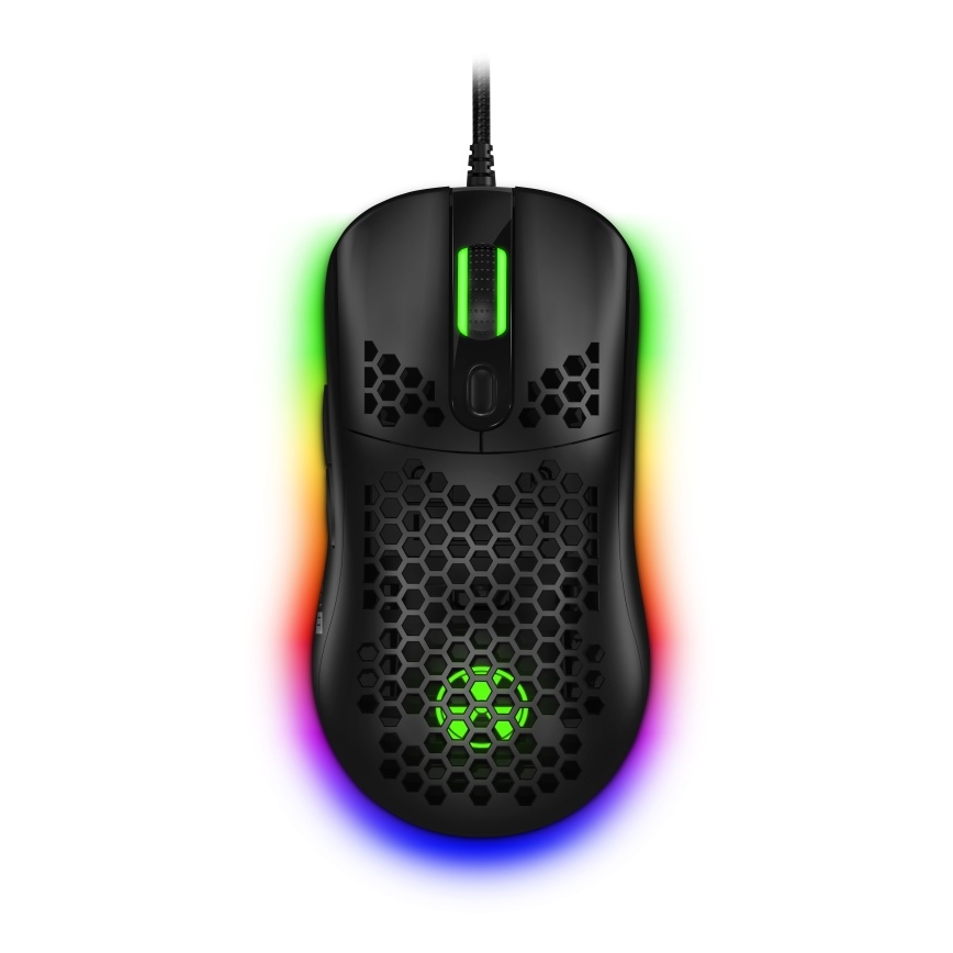 CONNECT IT CMO-5511-BK - LED RGB Bedrade gamingmuis 200-12800 DPI zwart