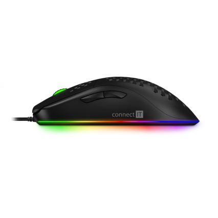 CONNECT IT CMO-5511-BK - LED RGB Bedrade gamingmuis 200-12800 DPI zwart
