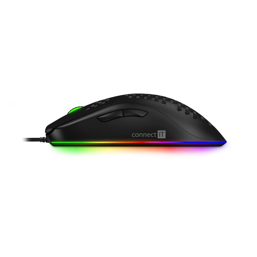 CONNECT IT CMO-5511-BK - LED RGB Bedrade gamingmuis 200-12800 DPI zwart
