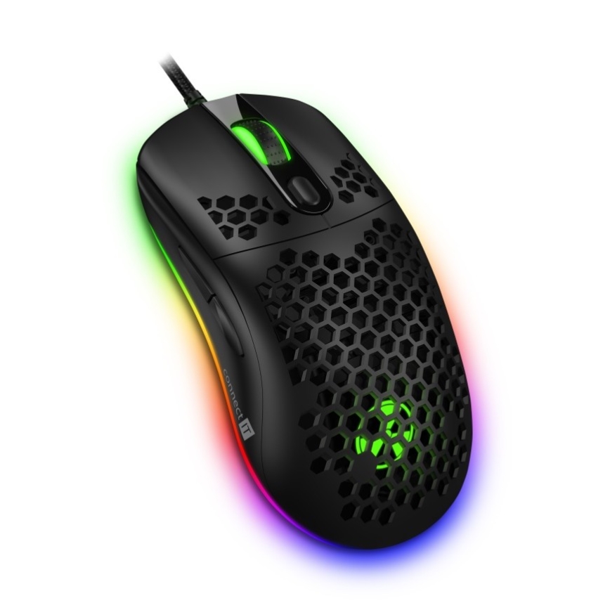 CONNECT IT CMO-5511-BK - Souris de jeu filaire LED RGB 200-12800 DPI noire