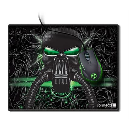 CONNECT IT CMP-1100-SM - Muismat 32x24,5 cm zwart/groen