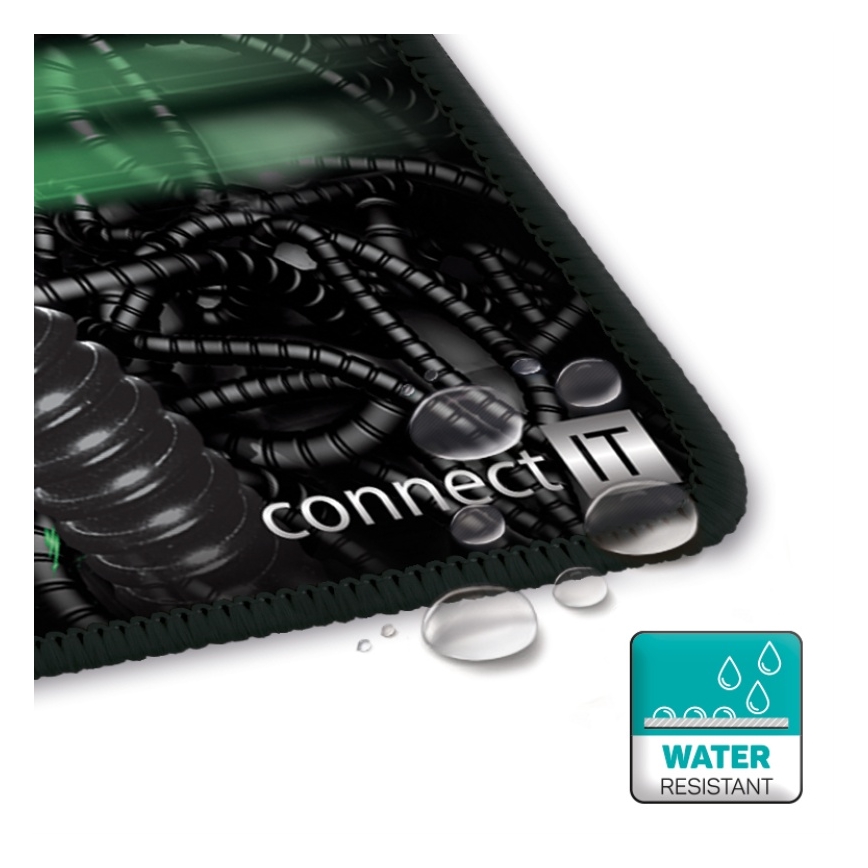 CONNECT IT CMP-1100-SM - Muismat 32x24,5 cm zwart/groen