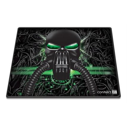 CONNECT IT CMP-1100-SM - Muismat 32x24,5 cm zwart/groen