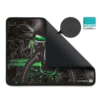 CONNECT IT CMP-1100-SM - Muismat 32x24,5 cm zwart/groen