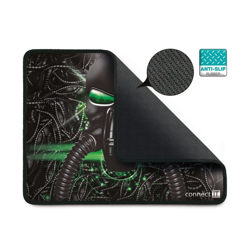 CONNECT IT CMP-1100-SM - Muismat 32x24,5 cm zwart/groen