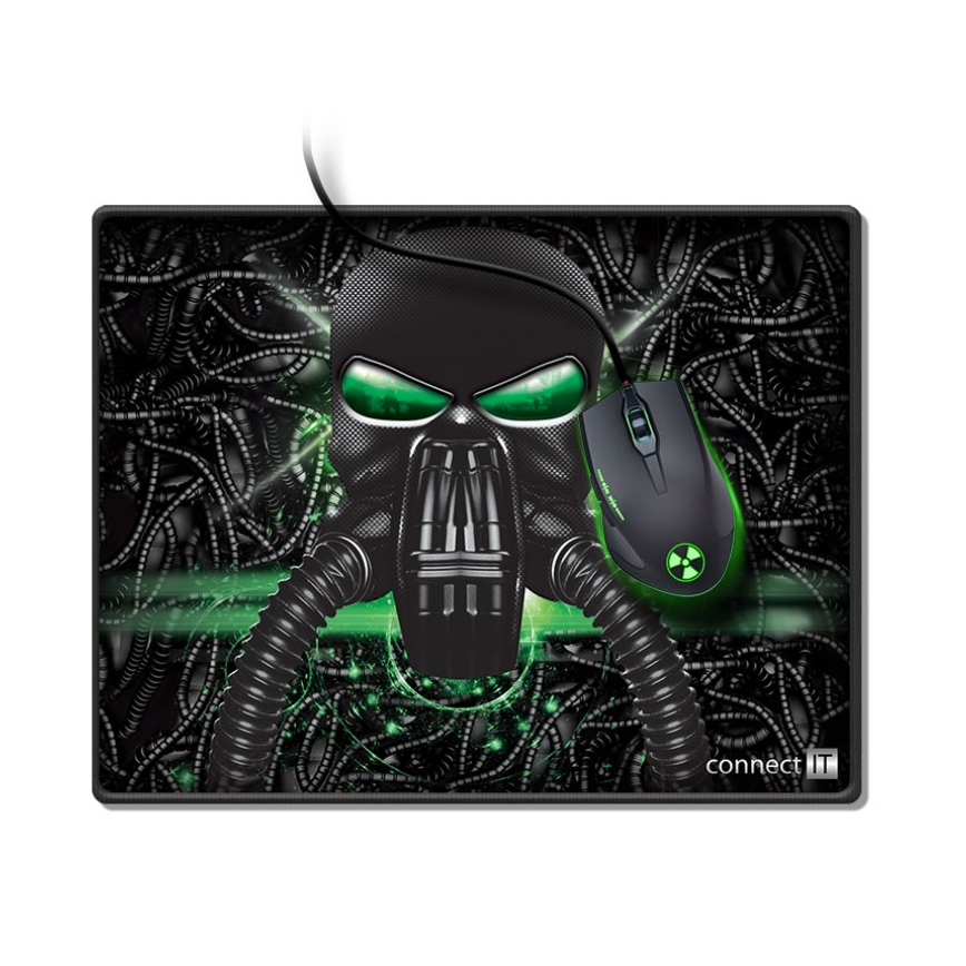 CONNECT IT CMP-1100-SM - Tapis de souris 32x24,5 cm noir/vert