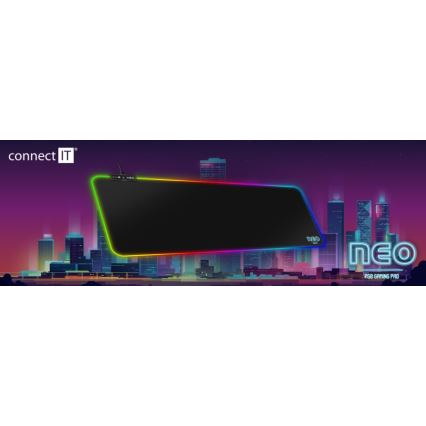 CONNECT IT CMP-3100-LG - LED RGB Gaming keyboard et souris pad 80x30 cm noir