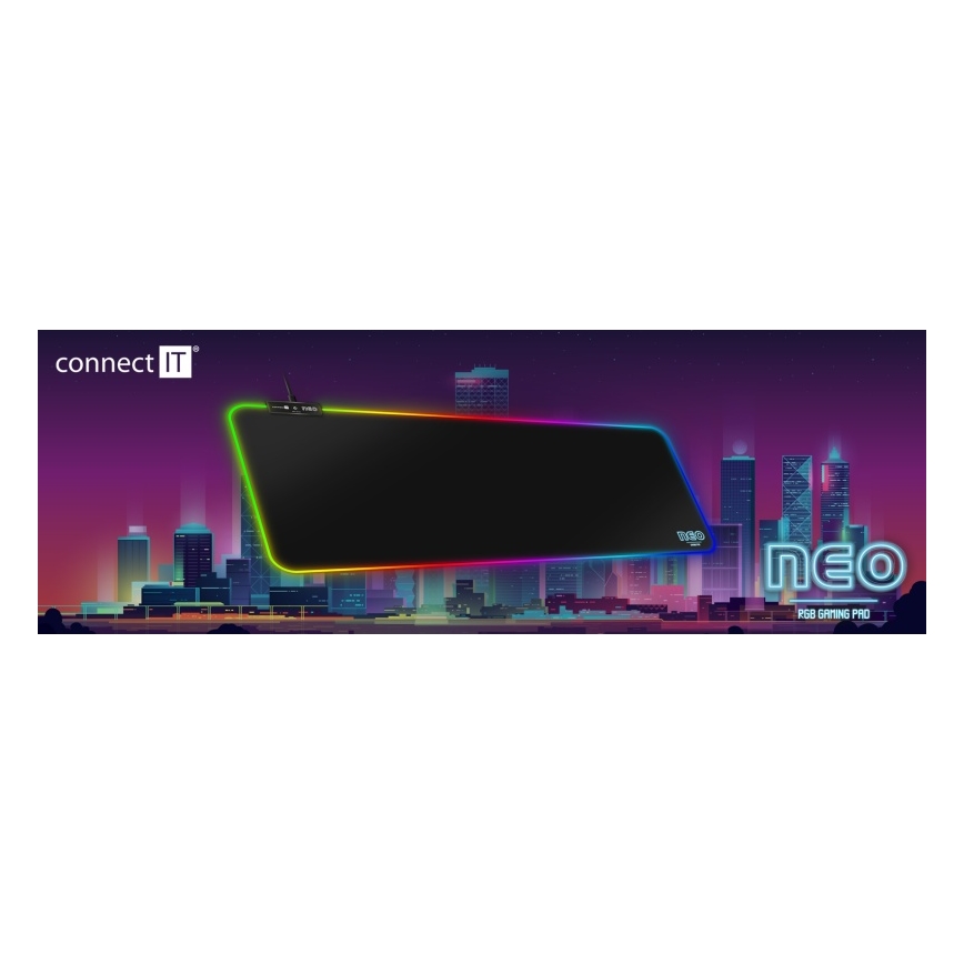 CONNECT IT CMP-3100-LG - LED RGB Gaming keyboard et souris pad 80x30 cm noir