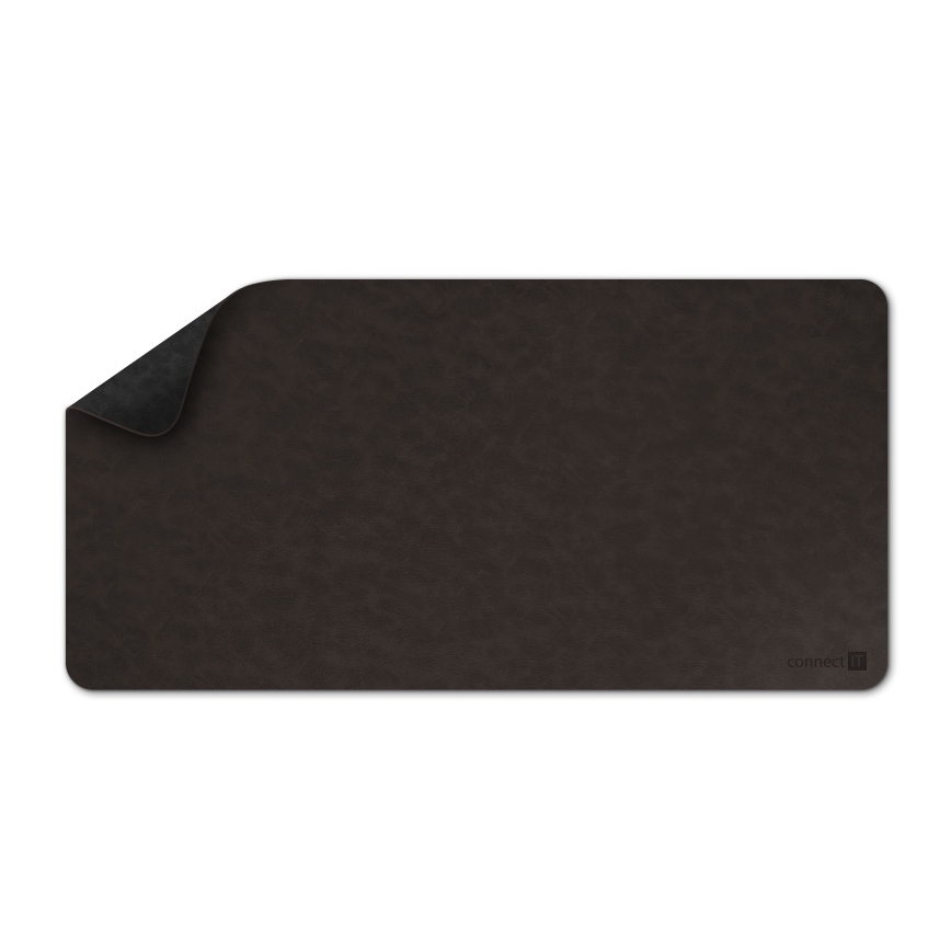 CONNECT IT CMP-4030-LG - Dubbelzijdige muis- en toetsenbordmat 90x40 cm zwart/bruin
