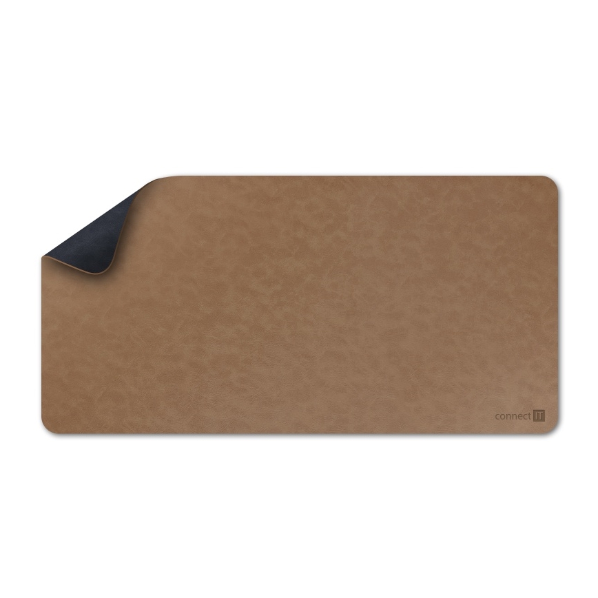 CONNECT IT CMP-4040-LG - Dubbelzijdige bureaumat voor toetsenbord en muis 90 x 40 cm, blauw/bruin