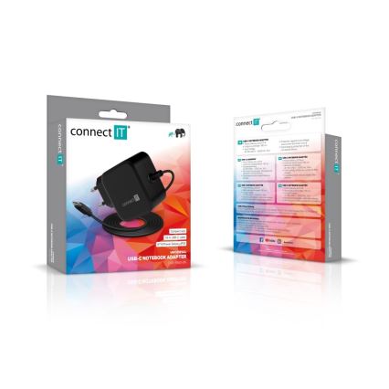 CONNECT IT CNP-1660-BK - Universele voedingsadapter voor laptops USB-C 67W