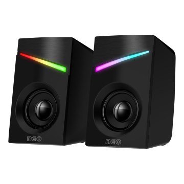 CONNECT IT CSP-1100-BK - SET 2x LED RGB Gamen speaker 6W/5V zwart