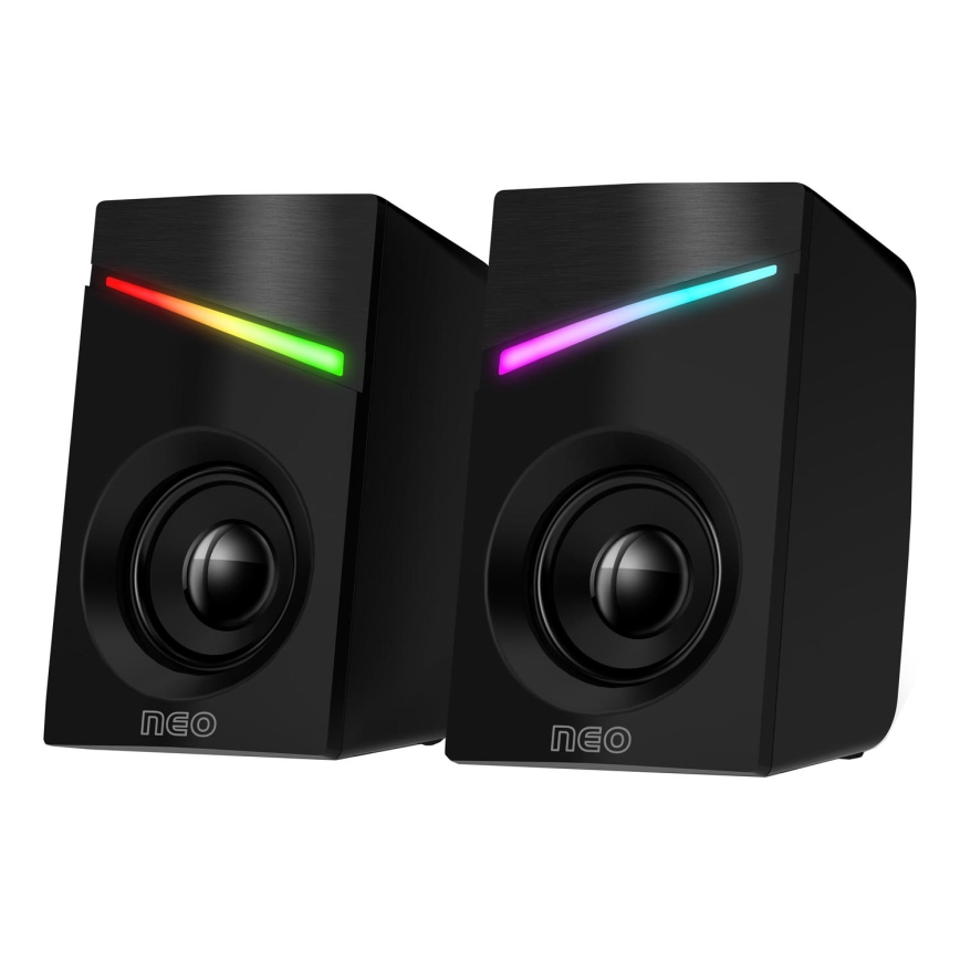 CONNECT IT CSP-1100-BK - SET 2x LED RGB Gamen speaker 6W/5V zwart