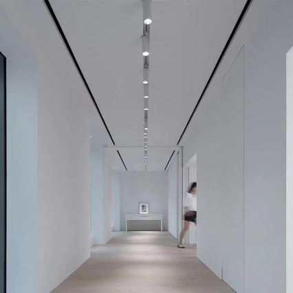 Connecteur droit monophasé blanc pour luminaires sur rail