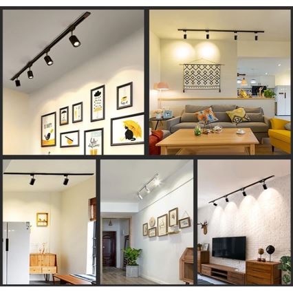 Connecteur droit noir pour luminaires sur rail monophasé