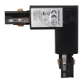 Connecteur pour éclairages dans le système de rail triphasé TRACK noir type L