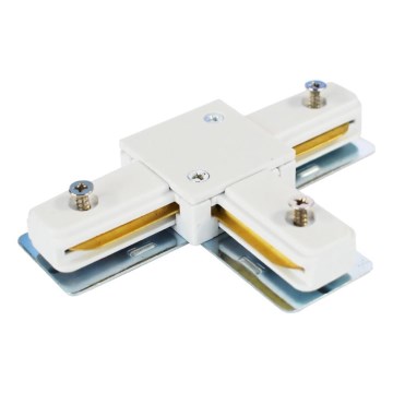 Connecteur pour luminaires dans le système de rail monophase type T blanc