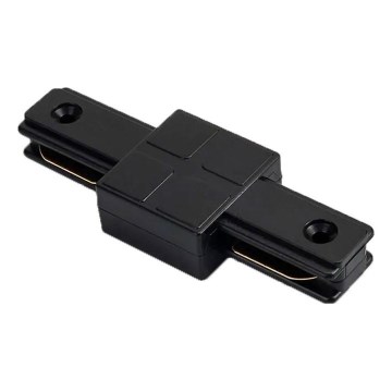 Connector voor armaturen in een 1-fase railsysteem, recht, zwart