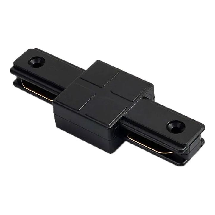 Connector voor armaturen in een 1-fase railsysteem, recht, zwart