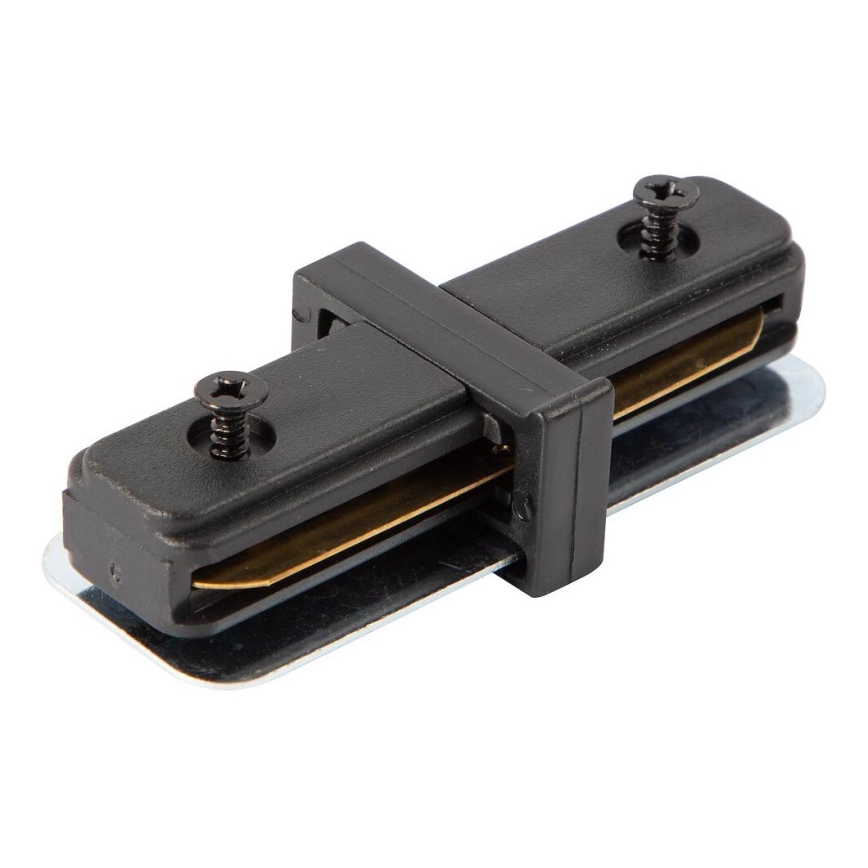 Connector voor verlichting in railsysteem 1-fase Recht zwart