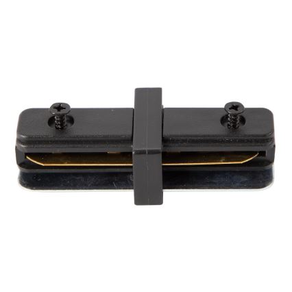 Connector voor verlichting in railsysteem 1-fase Recht zwart