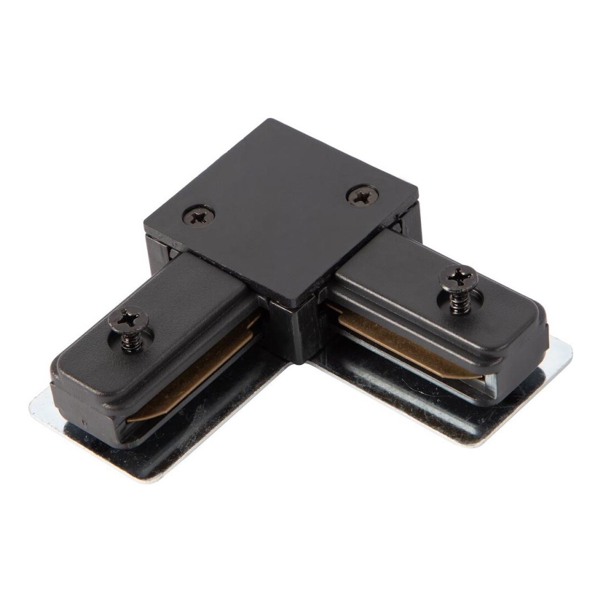Connector voor verlichting in railsysteem 1-fase type L zwart