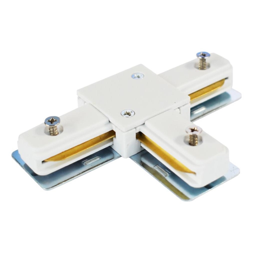 Connector voor verlichting in railsysteem 1-fase type T wit