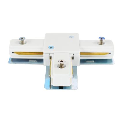Connector voor verlichting in railsysteem 1-fase type T wit
