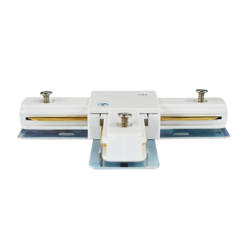 Connector voor verlichting in railsysteem 1-fase type T wit