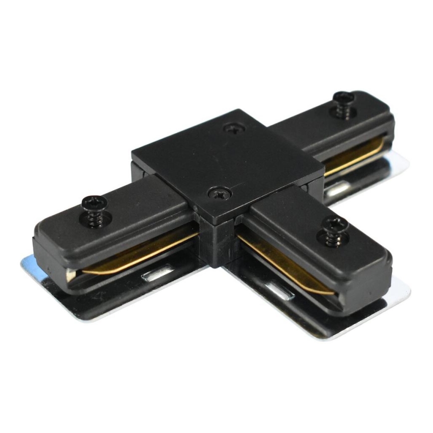 Connector voor verlichting in railsysteem 1-fase type T zwart