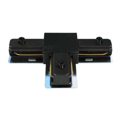 Connector voor verlichting in railsysteem 1-fase type T zwart