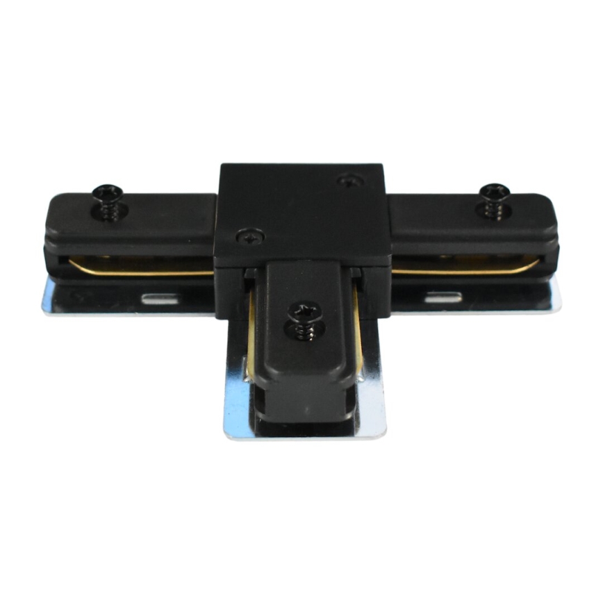 Connector voor verlichting in railsysteem 1-fase type T zwart