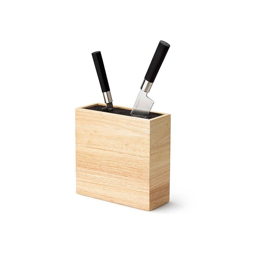 Continenta C3314 - Porte-couteaux avec insert flexible 22x9x21,5 cm figuier caoutchouc