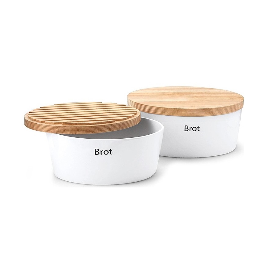 Continenta C3930 - Broodtrommel 13,5x30 cm wit/beige